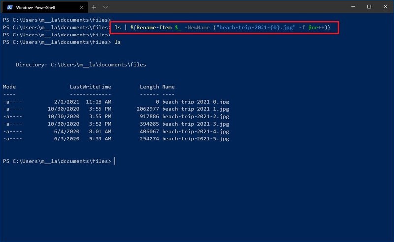 Cambiar el nombre de varios archivos de forma masiva de PowerShell