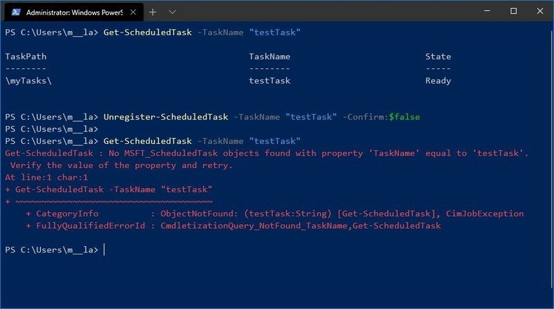 PowerShell eliminar tarea programada