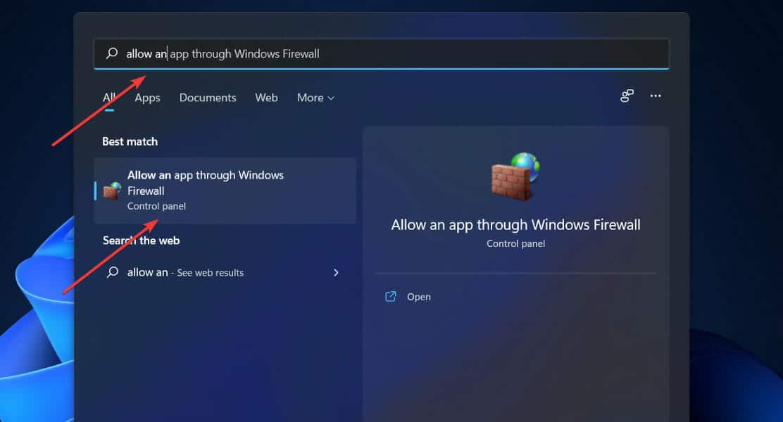 allow-an-app-firewall cortana no funciona Windows 11