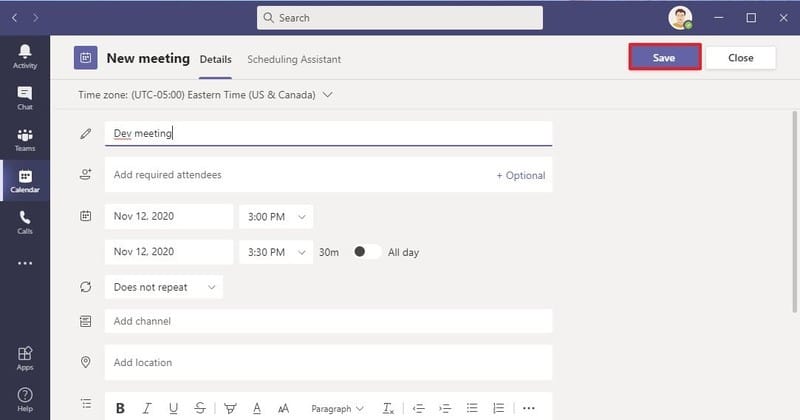 Configuración de reuniones de Microsoft Teams