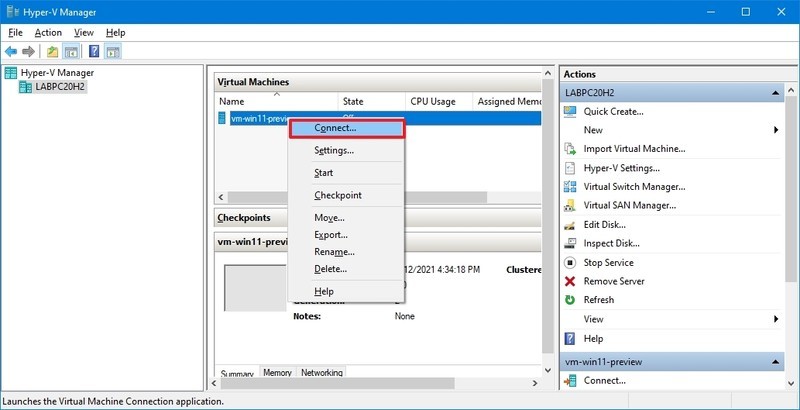 Hyper-V conectarse a vm