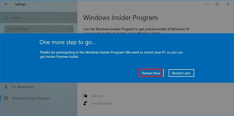 Reinicio del programa Insider de Windows 11 para aplicar cambios