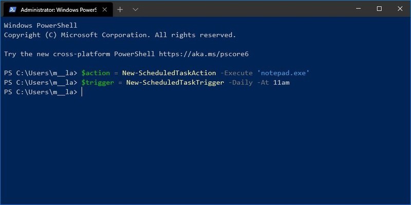 Configuración de tareas programadas de PowerShell