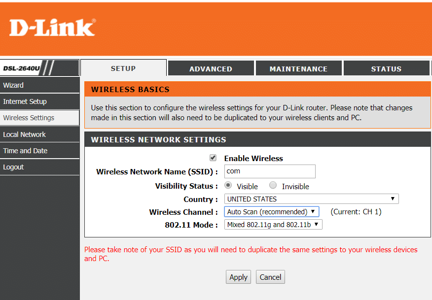 Configuración inalámbrica en Administrador del enrutador