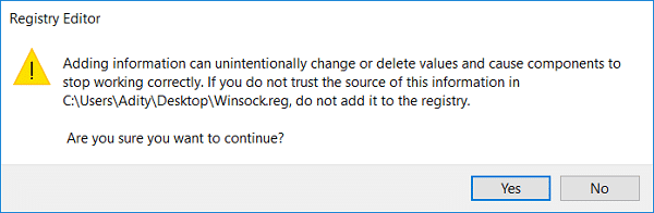 Haga clic en Sí para continuar y luego reinicie su PC