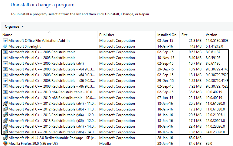 microsoft redistribuible