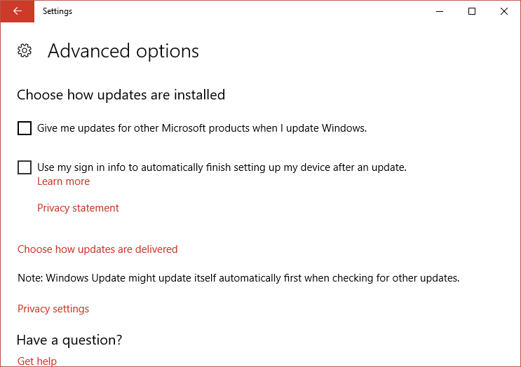 Desmarque la opción Darme actualizaciones para otros productos de Microsoft cuando actualice Windows |  Establecer la hora automáticamente