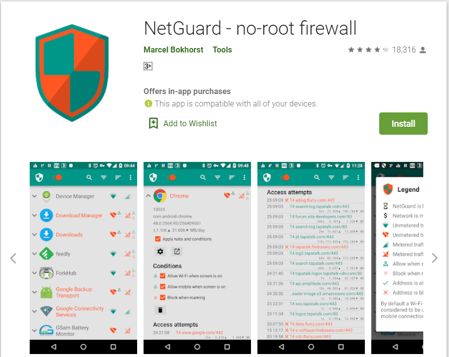 NetGuard |  Las mejores aplicaciones de autenticación de cortafuegos para teléfonos Android