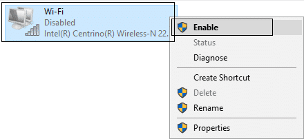 Habilitar el Wifi para reasignar la ip