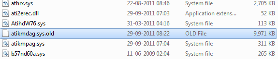 cambie el nombre de atikmdag.sys a atikmdag.sys.old