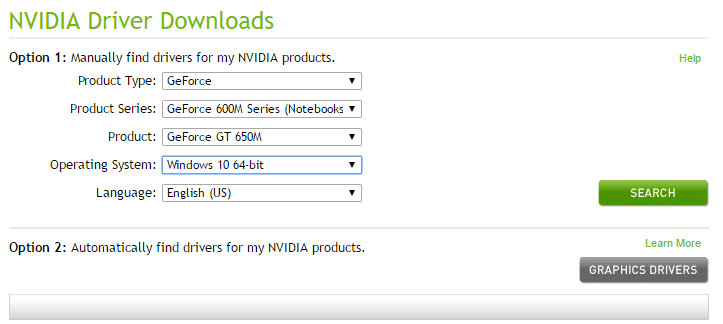 Descargas de controladores NVIDIA