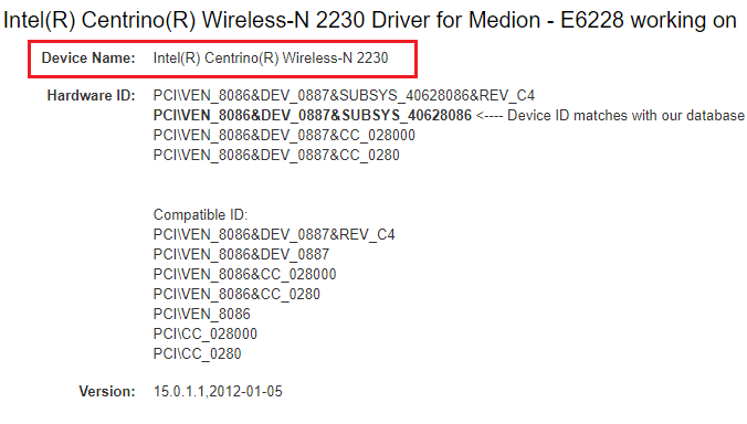 haga clic en el resultado de la búsqueda y descargue los controladores de acuerdo con la configuración de su sistema