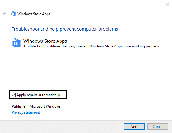 solucionador de problemas de la aplicación de la tienda de windows microsoft