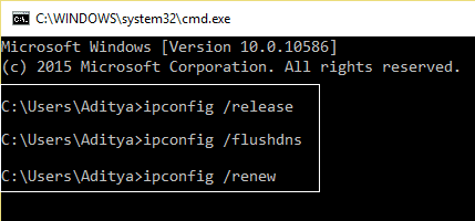 configuración de ipconfig