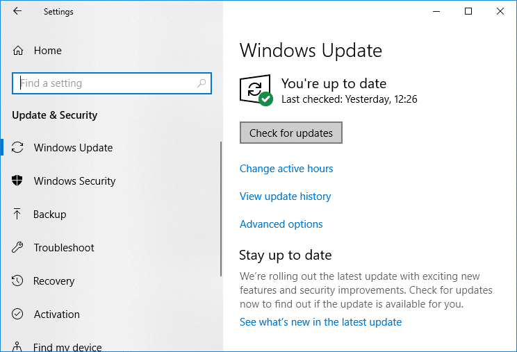 Buscar actualizaciones de Windows |  Acelere su computadora LENTA |  Arreglar PNP Detectado Error Fatal Windows 10