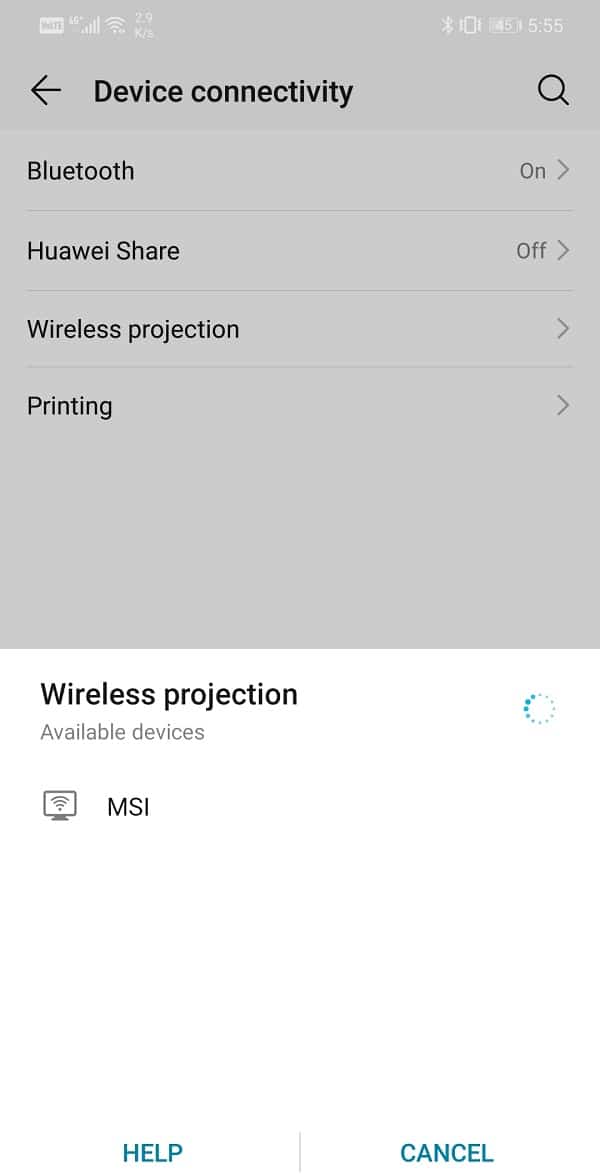 Esto le mostrará la lista de dispositivos disponibles |  Conecte su teléfono Android a su televisor