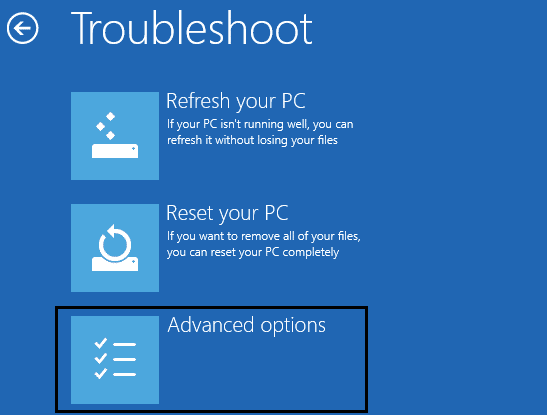 solucionar problemas de elegir una opción |  Solucione el error BSOD 0xc000021a en Windows 10