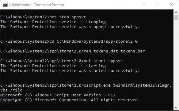 Reconstruya el archivo Tokens.dat en Windows 10 usando cmd |  Arreglar su licencia de Windows caducará pronto Error