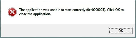 Cómo reparar el error de aplicación 0xc0000005