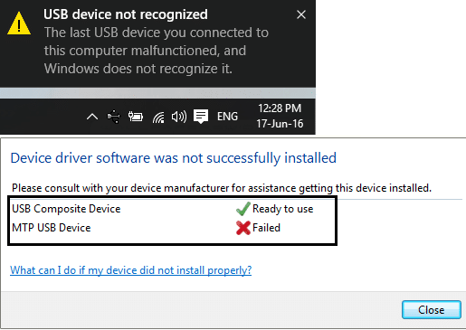 Arreglar el dispositivo USB que no funciona en Windows 10 [SOLVED]