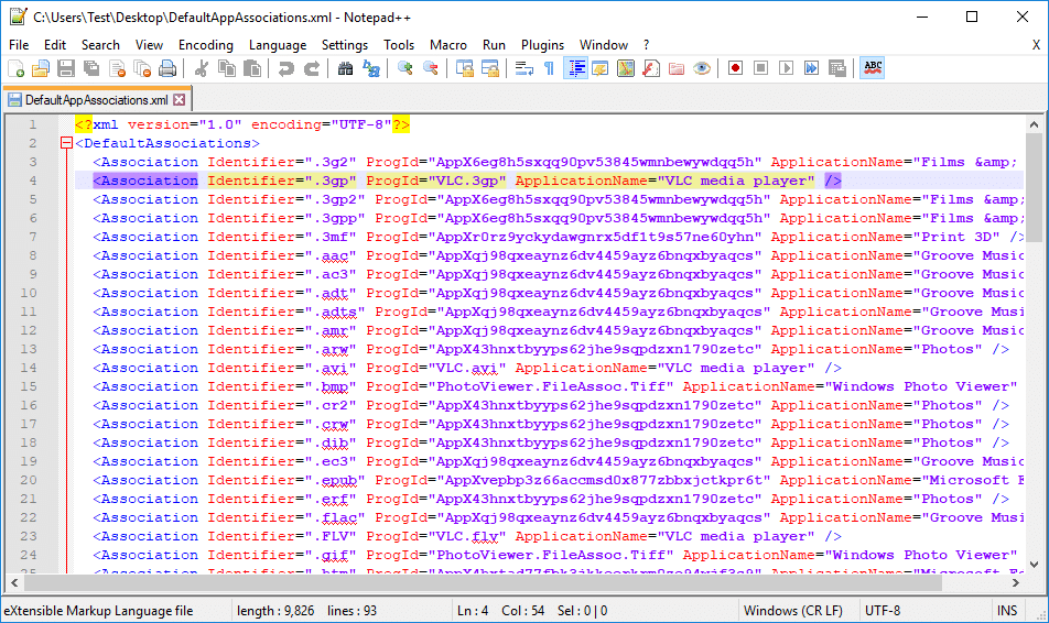 Exportar e importar asociaciones de aplicaciones predeterminadas en Windows 10