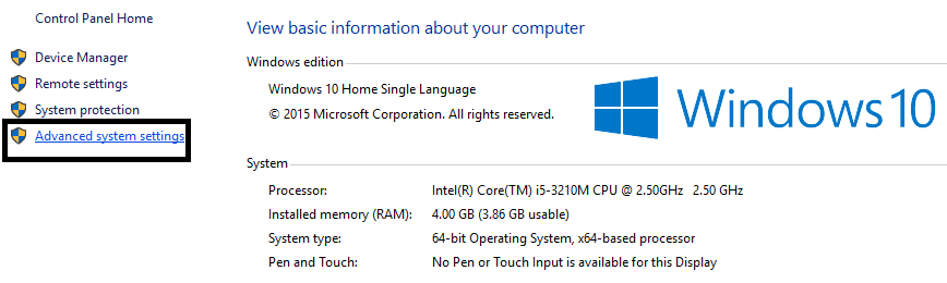 configuración avanzada del sistema