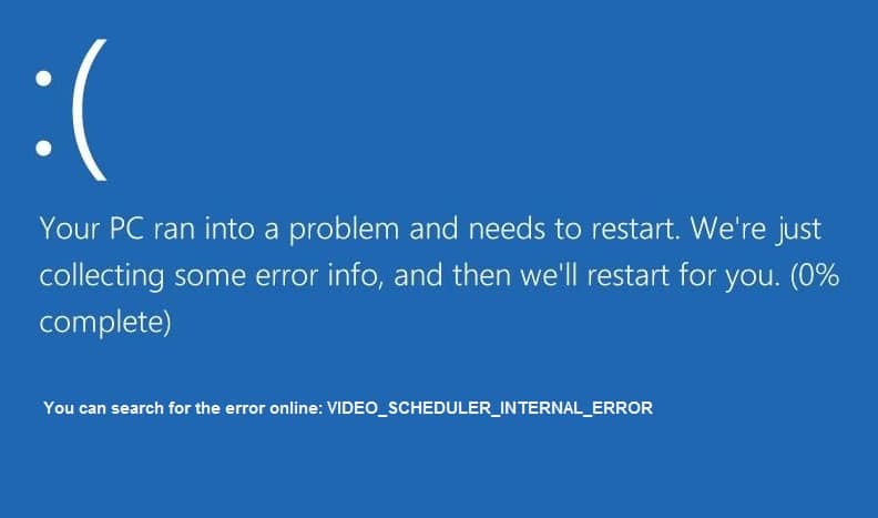 Solucionar error interno del programador de video