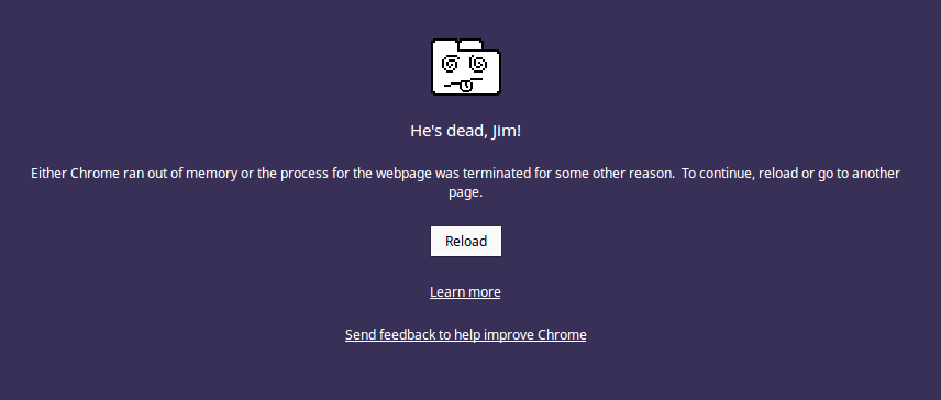 Solucione el error de Google Chrome ¡Está muerto, Jim!