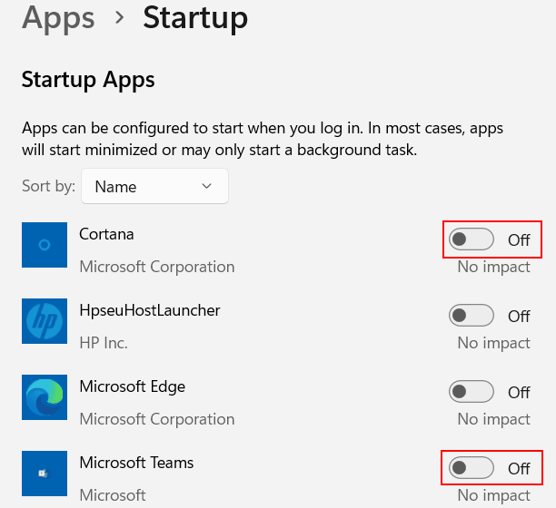 Deshabilitar programas de inicio en Windows 11 a través de la configuración