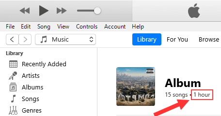 Hora de la lista de reproducción de iTunes